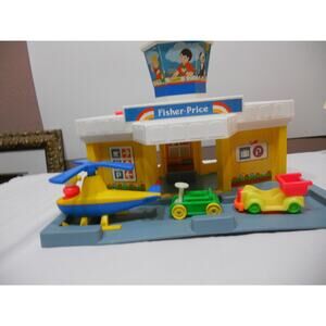Vintage Fisher Price Little People Airport and Accessories